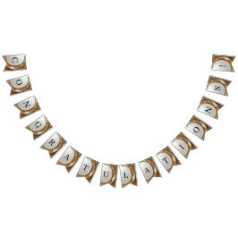 Bandeirinha Estandarte de Bunting de Moldura Dourada Ornamenta