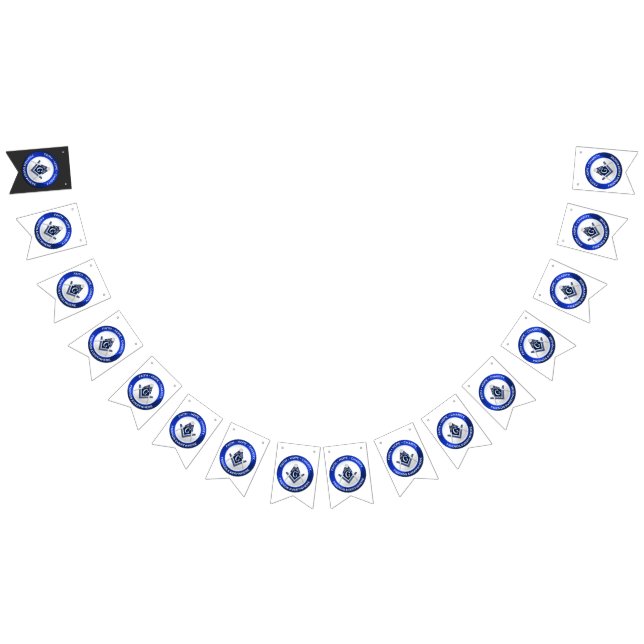 Bandeirinha Estandarte de Bunting Maçônico Azul (Todos)