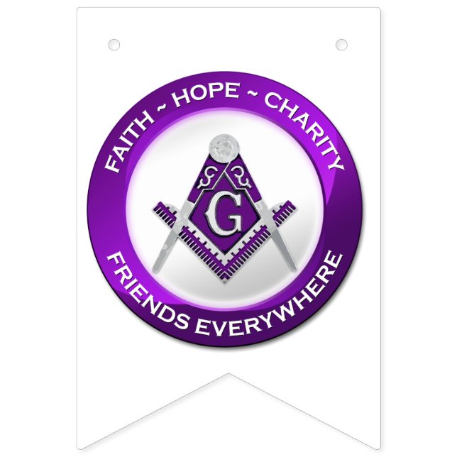 Bandeirinha Estandarte de Bunting Maçônico Roxo (Primeira Bandeira)