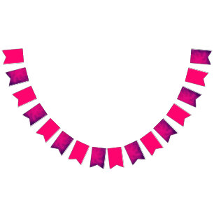 Bandeirinha Estandarte de Bunting Mistura Roxo Rosa Vibrante –