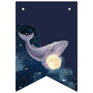 Bandeirinha Estandarte de Chuvinha de Bebê Lua Celestial | B