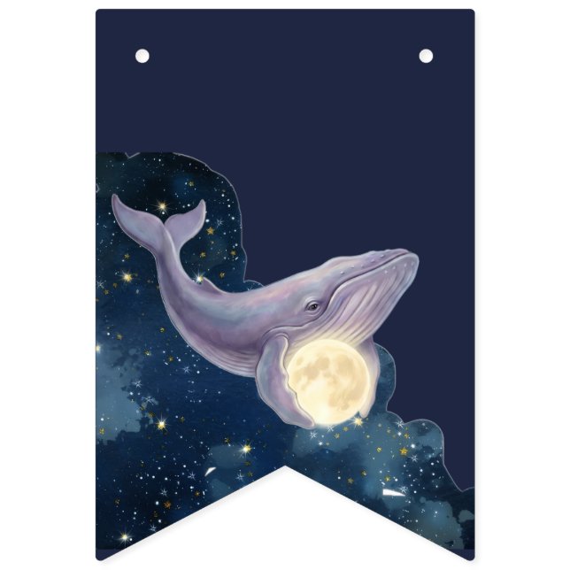 Bandeirinha Estandarte de Chuvinha de Bebê Lua Celestial | B (Primeira Bandeira)