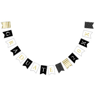 Bandeirinha Estrelas e faixas   Branco preto Dourado   Formand
