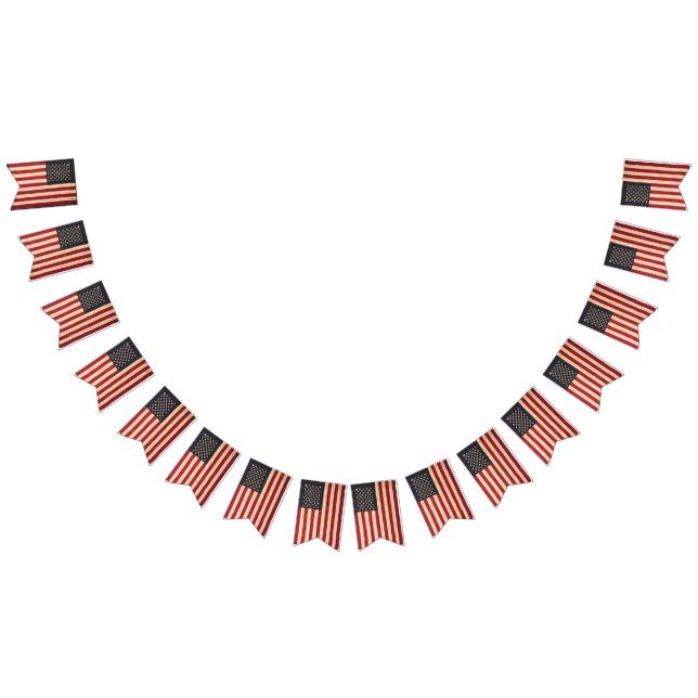 Bandeirinha Estrelas Vintage e Stripes Americanas (Todos)