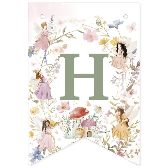 Bandeirinha Fadas Selvagens Flores de Prados de Flores de Prad (Primeira Bandeira)