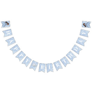 Bandeirinha Fairytale Winter Snow Princess Birthday Afr Am