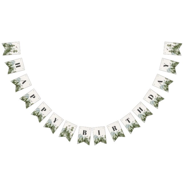 Bandeirinha faixa de aniversário da floresta do parque naciona (Todos)