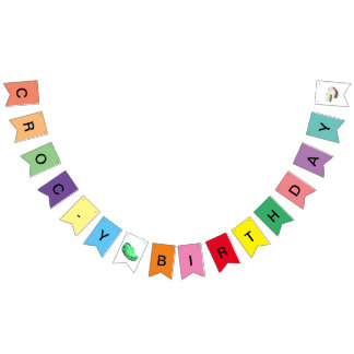 Bandeirinha Faixa de aniversário do Croc-y