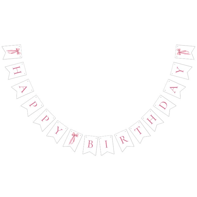 Bandeirinha Faixa de Aniversário Feliz com Arco Rosa Moderno (Todos)