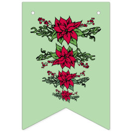 Bandeirinha Faixa de bandeirolas de poinsétia de Natal
