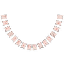 Faixa de Bunting Floral Rosa e Pêssego