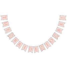 Bandeirinha Faixa de Bunting Floral Rosa e Pêssego