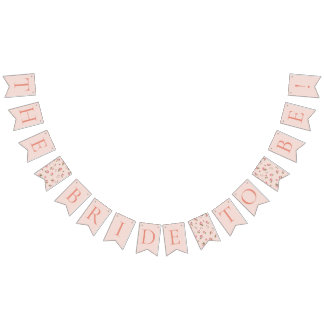 Bandeirinha Faixa de Bunting Floral Rosa e Pêssego