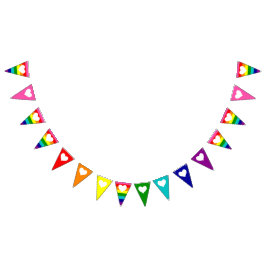 Bandeirinha Faixa de Coração do Arco-íris do Orgulho Decoração