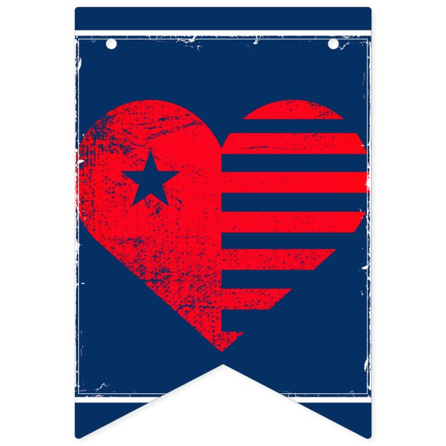 Bandeirinha Faixa de enfeite Coração Patriótico (Primeira Bandeira)