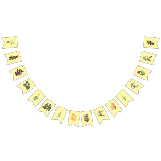 Bandeirinha Faixa floral amarelo claro para festas