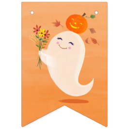 Bandeirinha Fantasma e Flores do Dia das Bruxas