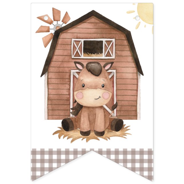 Bandeirinha Farm Animals, Cute Animals, Barn, First Birthday (Primeira Bandeira)