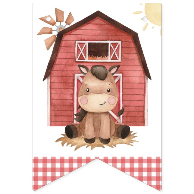 Bandeirinha Farm Animals, Cute Animals, Barn, First Birthday (Primeira Bandeira)