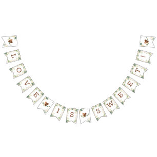 Bandeirinha Farmhouse Fresca Rustic Monogramas Amor é Doce