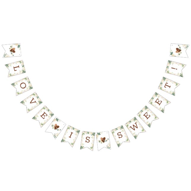 Bandeirinha Farmhouse Fresca Rustic Monogramas Amor é Doce (Todos)