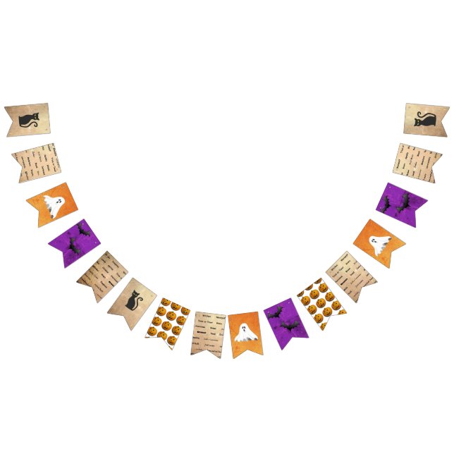 Bandeirinha Feliz Abóbora do Halloween, Gato Negro, Banner do  (Todos)