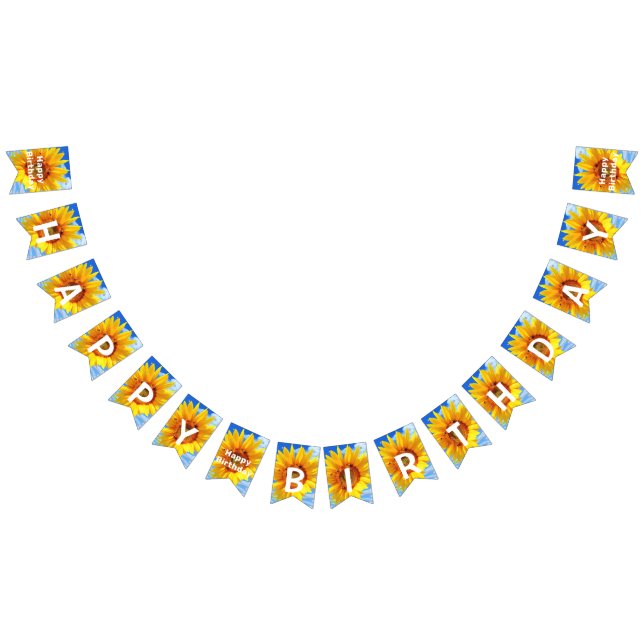 Bandeirinha Feliz Amorzinho - Girassol e Abelhas no Céu Azul (Todos)