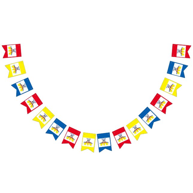 Bandeirinha Feliz Aniversário aniversário de 40 anos (Todos)