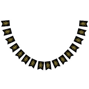 Bandeirinha Feliz Aniversário Bitcoin Gold Bunting Banner