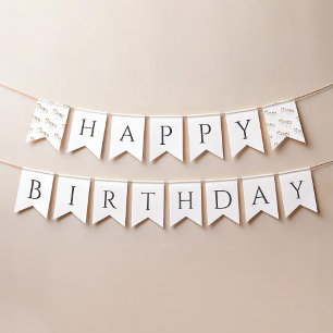 Bandeirinha Feliz Aniversário Colorido de Flor Selvagem Grande