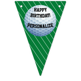 Bandeirinha Feliz Aniversário da Bola de Golfe Personalizada
