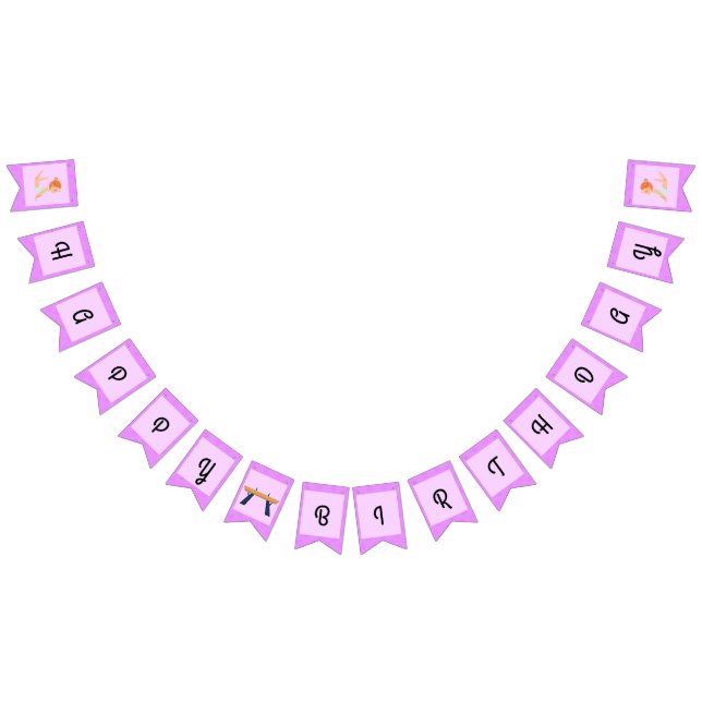 Bandeirinha Feliz aniversário da ginástica (Todos)