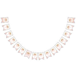 Bandeirinha Feliz aniversário da Princesa Real Dourada Rosa