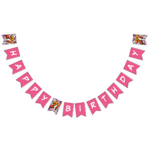 Bandeirinha FELIZ ANIVERSÁRIO DE 21 ANOS Quadrinhos Pop Art ro