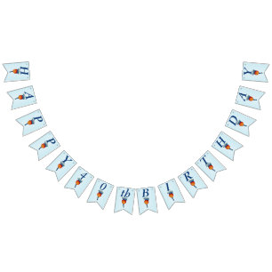 Bandeirinha Feliz aniversário de 40 anos Elegante Cabeça de Ma