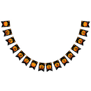 Bandeirinha Feliz aniversário de abóbora