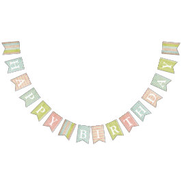 Bandeirinha Feliz Aniversário Decoração de Festa Shabby Cottag