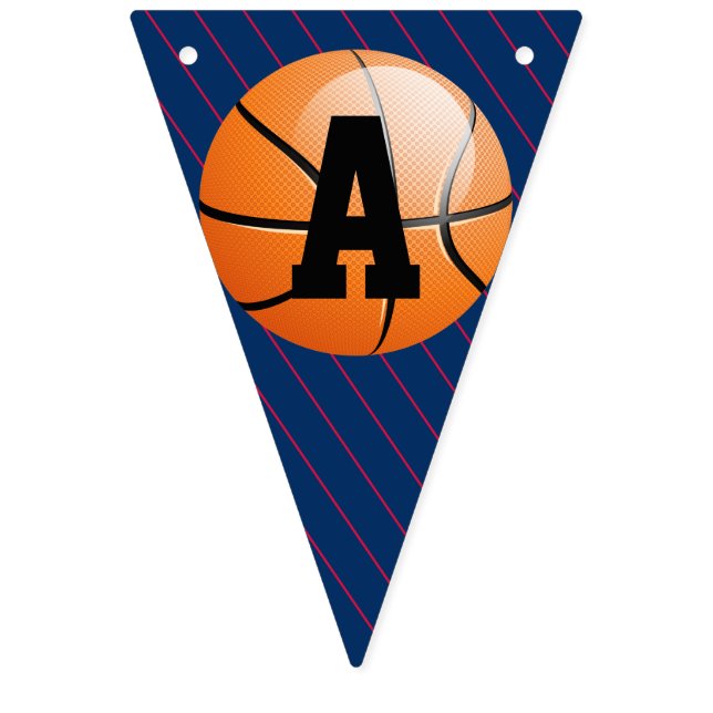 Bandeirinha Feliz Aniversário do Basquete Personalizado (Terceira bandeira)