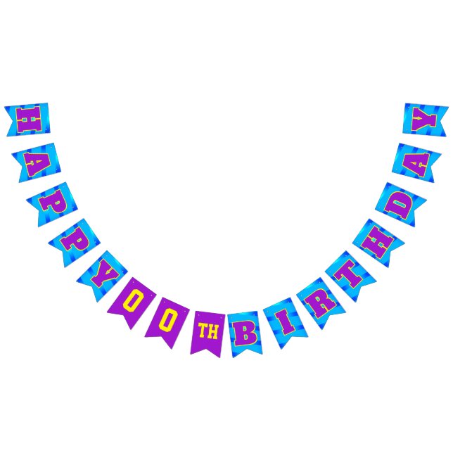 Bandeirinha Feliz aniversário do BLUE | Editável (Todos)