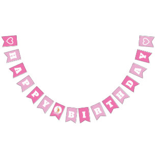 Bandeirinha Feliz Aniversário do Corno Mágico da Unicórnio Ros