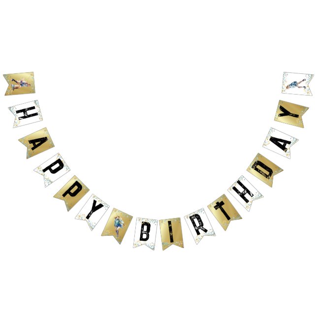 Bandeirinha Feliz Aniversário do Hóquei no Gelo das Meninas (Todos)