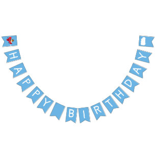 Bandeirinha Feliz Aniversário do Urso de Teddy Feliz
