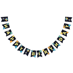 Bandeirinha Feliz aniversário Dois da Lua Exterior