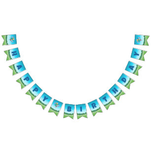 Bandeirinha Feliz aniversário dos balões