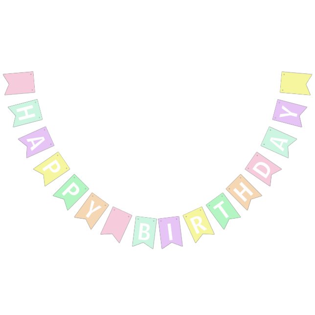Bandeirinha Feliz Aniversário em Cores Pastel (Todos)