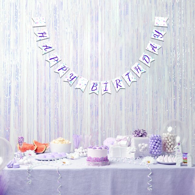 Bandeirinha Feliz aniversário Fada 01 (Customizable Happy birthday bunting flag)