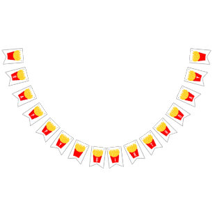 Bandeirinha Feliz Aniversário Fries Franceses