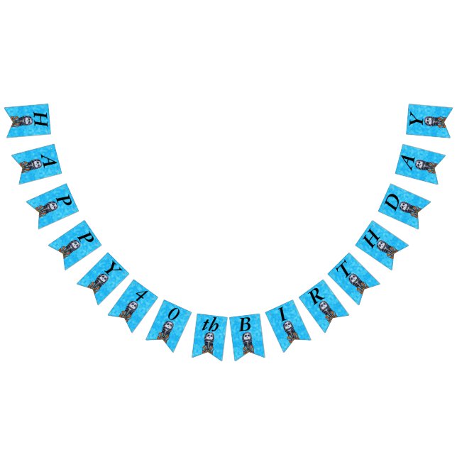 Bandeirinha Feliz Aniversário Lady Skeleton Strike Cape Aqua (Todos)