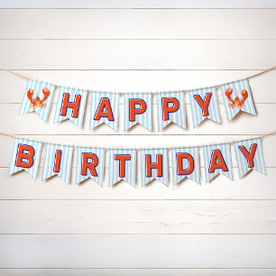 Bandeirinha Feliz Aniversário Lagosta Náutica