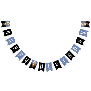 Bandeirinha Feliz aniversário Lobisomem Cheia Lua e Morcegos